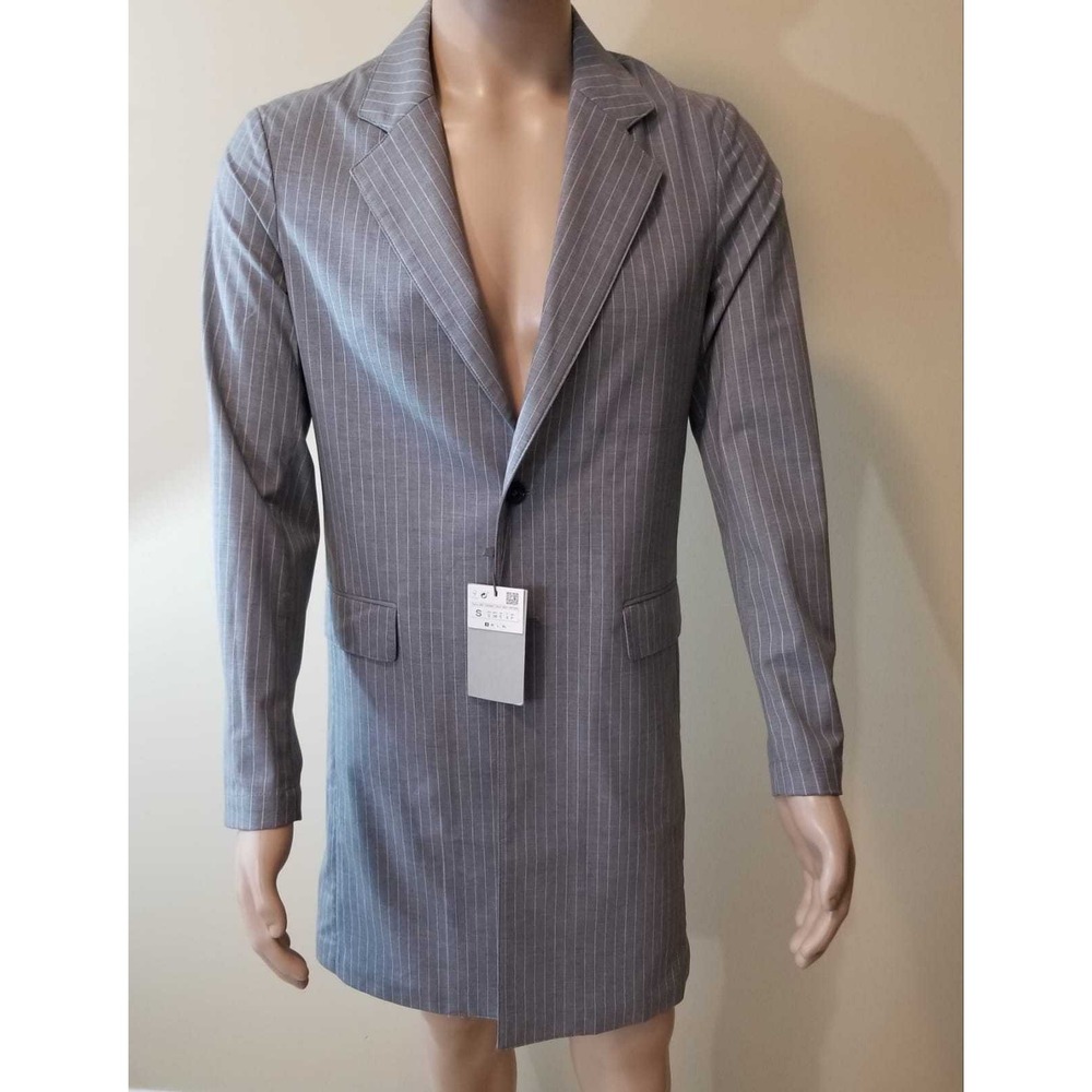 ZARA MAN men dress jacket grey white size S MSRP $115 = 99.95 EURO